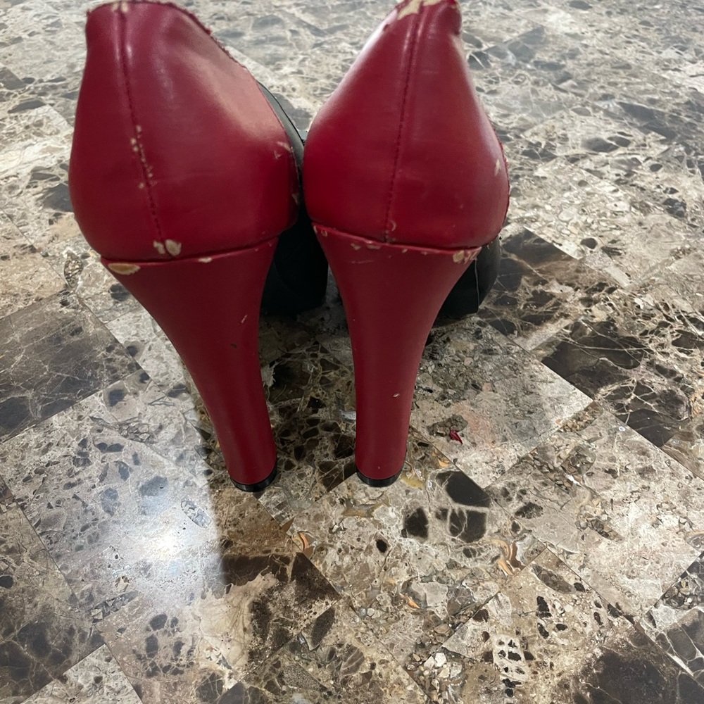 Women's Qupid Black & Red Platform Heels size 8 - Picture 6 of 9